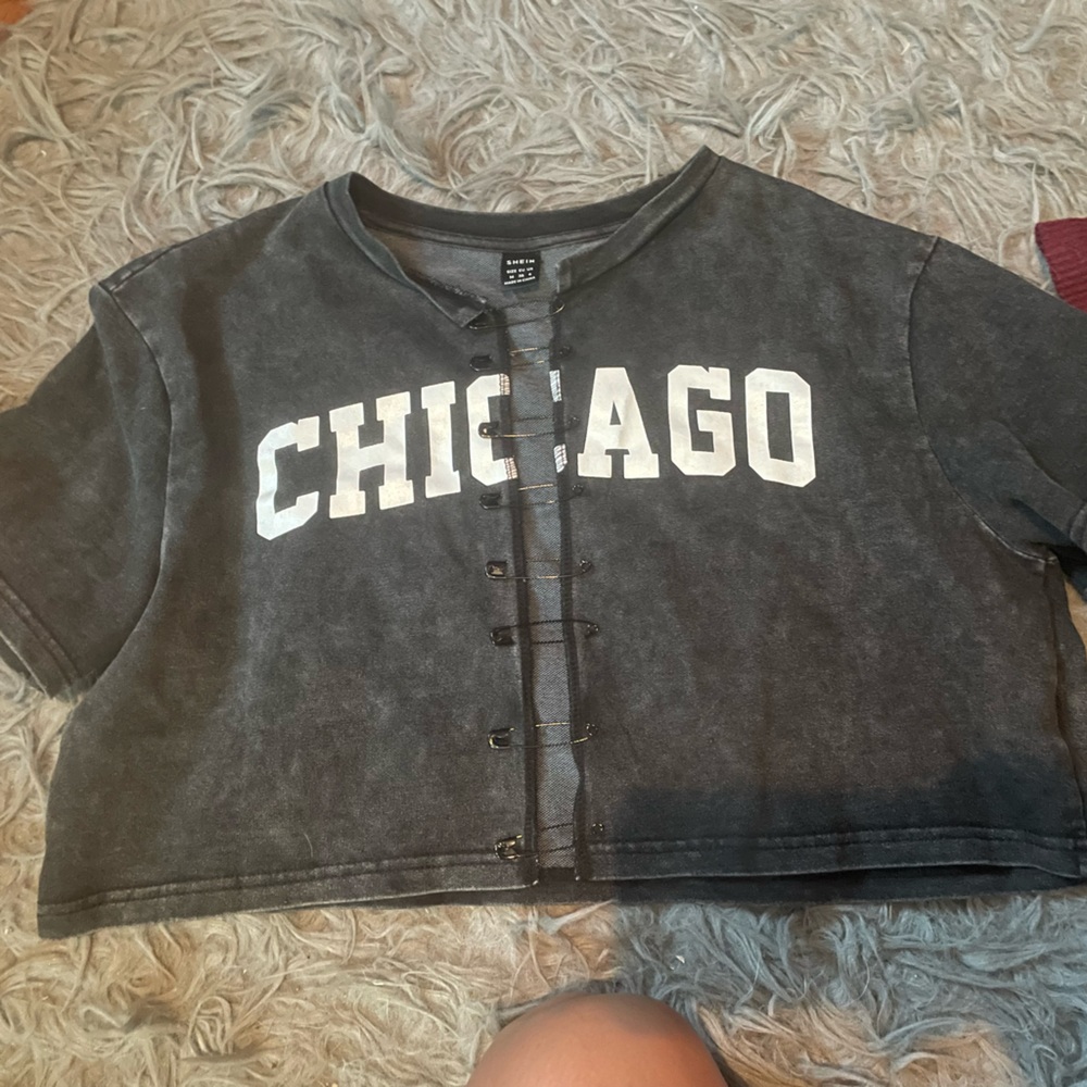 Chicago Gray Pin up Crop Top